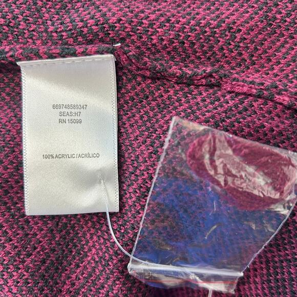 Simply Emma Women’s Jacquard Open Front Longline Cardigan, Burgundy, size 2X - Picture 6 of 10